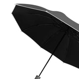 Automatic Folding Umbrella Inverted Umbrella Reverse Umbrella UV Protection Sun Umbrella with Safe Reflective Stripe Black