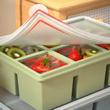 3PCS Large Ice Cube Trays Silicone Ice Cube Trays Huge Square Ice Cubed Tray for Whisky and Cocktail Green