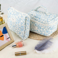 3Pcs Set Travel Makeup Bags Cosmetic Bag Aesthetic Floral Toiletry Organizer Bags Style 2