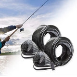 2Pcs Fishing Rod Socks with Elastic Strap Fishing Rod Sleeve - Black