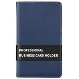 120-Slot Portable Business Card Book Holder Organizer for Men Women Dark Blue