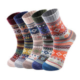 5 Pairs of Vintage Winter Socks Soft Warm Thick Crew Socks for Men Women Style 3