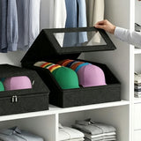 Stackable Hat Storage for Baseball Caps Holds up to 30 Caps Hat Organizer for Closet Black