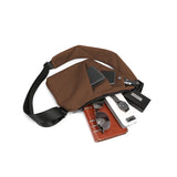 Men Anti-Theft Chest Pack Left Shoulder Sling Bag Travel Crossbody Bag Coffee