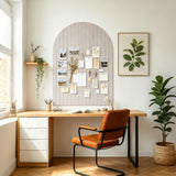 Arched Felt Bulletin Board Large with 30 Push Pins for Office Home School Camel