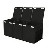 Foldable Toy Storage Organizer Box with Lid & Dividers Black Large