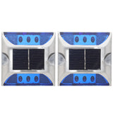 2 PCS Solar Deck Lights for Outdoor Roadway Driveway and Path Marking Blue