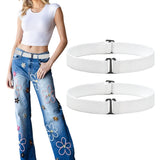 2-Pack Women’s Adjustable Stretch Belts Invisible Elastic Waistband for Pants and Dresses White