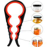 3PCS Jar and Bottle Opener Set with Non-Slip Grip Pad for Weak Hands Red