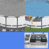 Hanging Poolside Storage Baskets with Cup Holders Above Ground Pool Accessories Grey