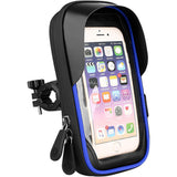 Bicycle Motorcycle Handlebar Mount Holder Waterproof Case for Mobile Phone Blue
