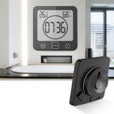 Digital Bathroom Shower Clock with Timer Suction Cup Wall Clock for Bathroom Kitchen Black