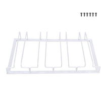 4-Slot Wine Glass Rack Holder Hanging Under Cabinet Stemware Storage Hanger for Kitchen Bar White