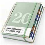 2027 A5 Weekly Planner Notebook Hardcover Calendar January to December Green
