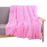 Shaggy Faux Fur Throw Blanket Plush Decorative Couch Sofa Blanket Pink