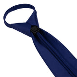Pre-Tied Zip Necktie 8cm for Men Wedding Business Formal Navy Blue