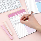 A5 To Do List Notepad  52 Sheets Tear Off Daily Planner Checklist Notebook for Tasks Goal Achievement Pink