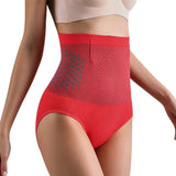 High Waist Shapewear Shorts for Women Seamless Tummy Control Underwear Red