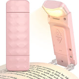 Rechargeable Clip on Booklight with Flexible Adjustable Arm for Reading Pink