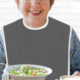 2pcs Washable Bibs for Elderly Microfiber Bib for Eating Cooking Gray