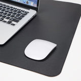 PU Leather Desk Mat Protector Non-Slip Mouse Mat Water Resistant Desk Blotter Pad for Office and Home Black