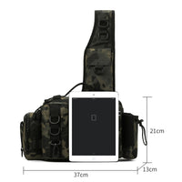 Fishing Tackle Storage Bag Fish Lures Bag Single Shoulder Crossbody Tactical Waist Pack Camouflage