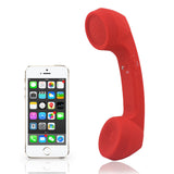 Handheld Retro  Wired Telephone Handset with Microphone for Smartphones PC Red