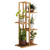 Bamboo Flower Shelf Rack Plant Stand Pots Display Corner Shelving Home Decor