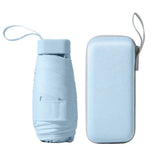 Mini Folding Travel Umbrella with UPF50+ Sun Protection for Outdoor Use Blue