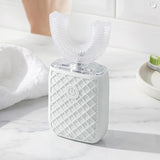 Electric 6 Modes Whole U Shaped Whole Mouth Brush Toothbrush for Adults White