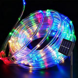 Solar Rope Lights 12m 100 LED with 8 Modes for Parties and Weddings Multicolor