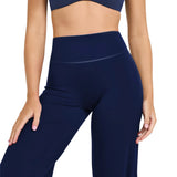 High-Waist Micro Flare Straight Leg Yoga Pants for Workout Blue