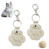 2PCS Pet Paw Shaped Key Chain – Pet Fur Storage and Memorial Gift Key Ring White