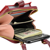 Small Crossbody Bag Cell Phone Purse for Women Mini Shoulder Bag Wallet with Card Slots Red