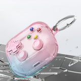 Case Cover for AirPods 4 Case Cover with Pressable Button Safety Lock & Phone Stand Clear Pink