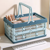 Collapsible Shopping Basket with Handles for Camping Shopping Blue