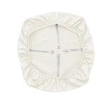 4Pcs Chair Seat Cushion Covers Water Resistant PU Leather Chair Pad Slipcover for Kitchen Dining Chair White