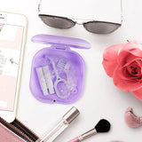 Retainer Case with Mirror and Removal Tool for Mouth Guard Storage Purple