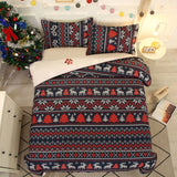 Christmas Pattern Bedding Set Xmas Style Duvet Cover Pillowcase  Home Decor Style 3