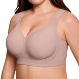 Bras for Women Supportive Wireless Push Up Bra Full Coverage No Underwire Seamless Plus Size for Women Rose Red