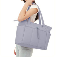 Women’s Handheld Tote Bag – With Cup Holder Compartment and Luggage Sleeve for Travel & Work Purple