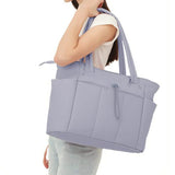 Women’s Handheld Tote Bag – With Cup Holder Compartment and Luggage Sleeve for Travel & Work Purple