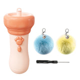 Retractable Cat Teaser Launcher Automatic with 2 Plush Balls for Cats Dogs Pink