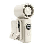 Handheld Turbo Fan Clip On with LED Display 4 Speeds 180 Tilt White