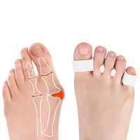 2 Pairs Five-Hole Toe Separators – Bunion Corrector Pads for Foot Alignment & Relief  White