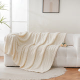Soft & Fluffy Fleece Throw Blanket Perfect for Sofa Couch Chair Bed Living Room & Bedroom Beige