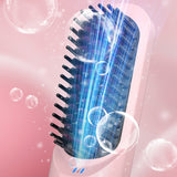 Cordless Hair Straightener Brush Mini Anion Hot Straightener Comb with LED Display Pink
