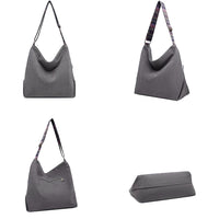Zipper Tote Bag for Women Shoulder Bags with Adjustable Strap for Work School Shopping Travel Gray