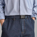 Stretch Tactical Belt for Men Military Work Rigger Hiking Nylon Web Ratchet Quick Release Belt Navy Blue