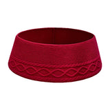 Chunky Cable Knit Christmas Tree Skirt for Artificial Trees Decoration Red
